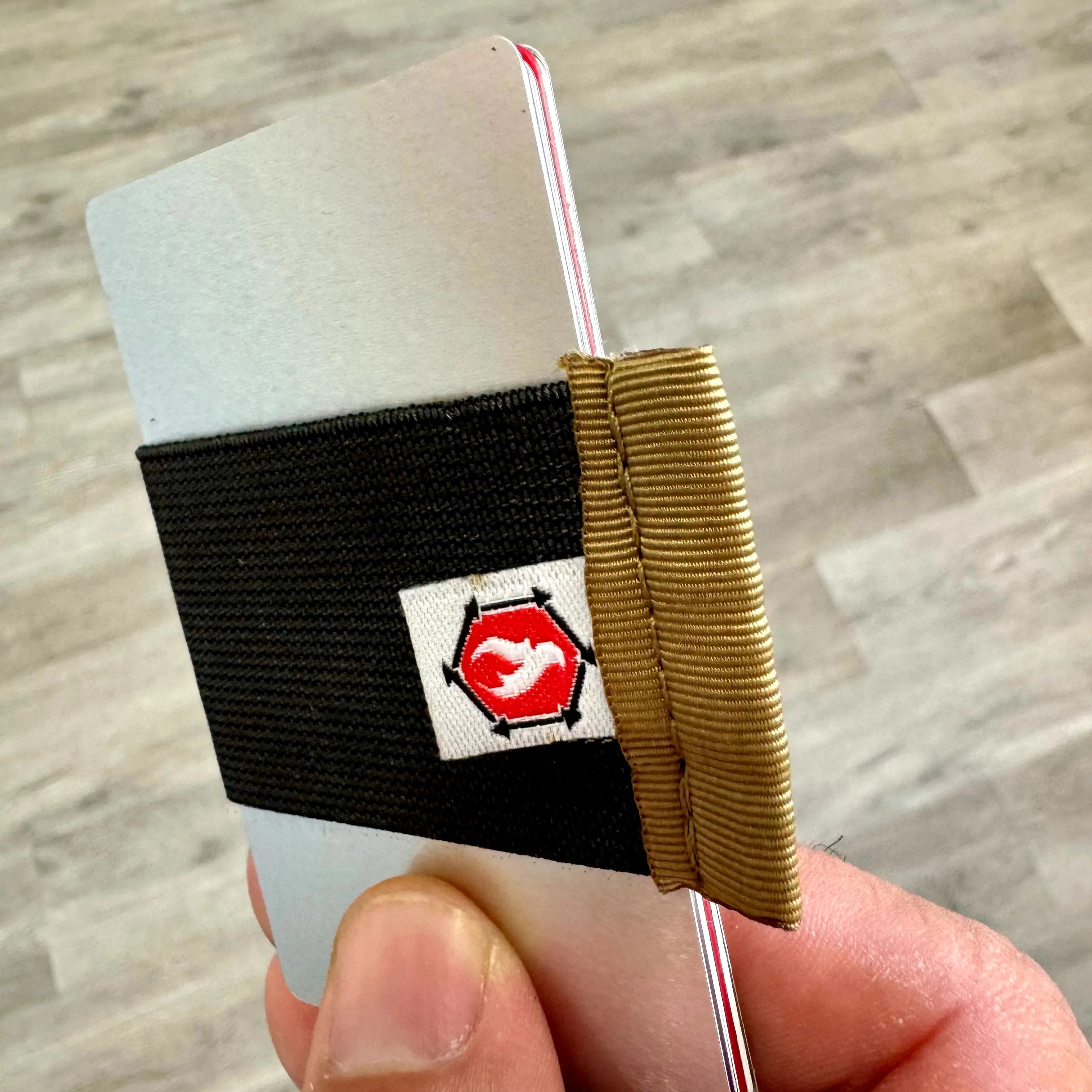 Two aluminum RFID blocker cards from Recycled Firefighter in a 2-pack, designed to protect against electronic theft.
