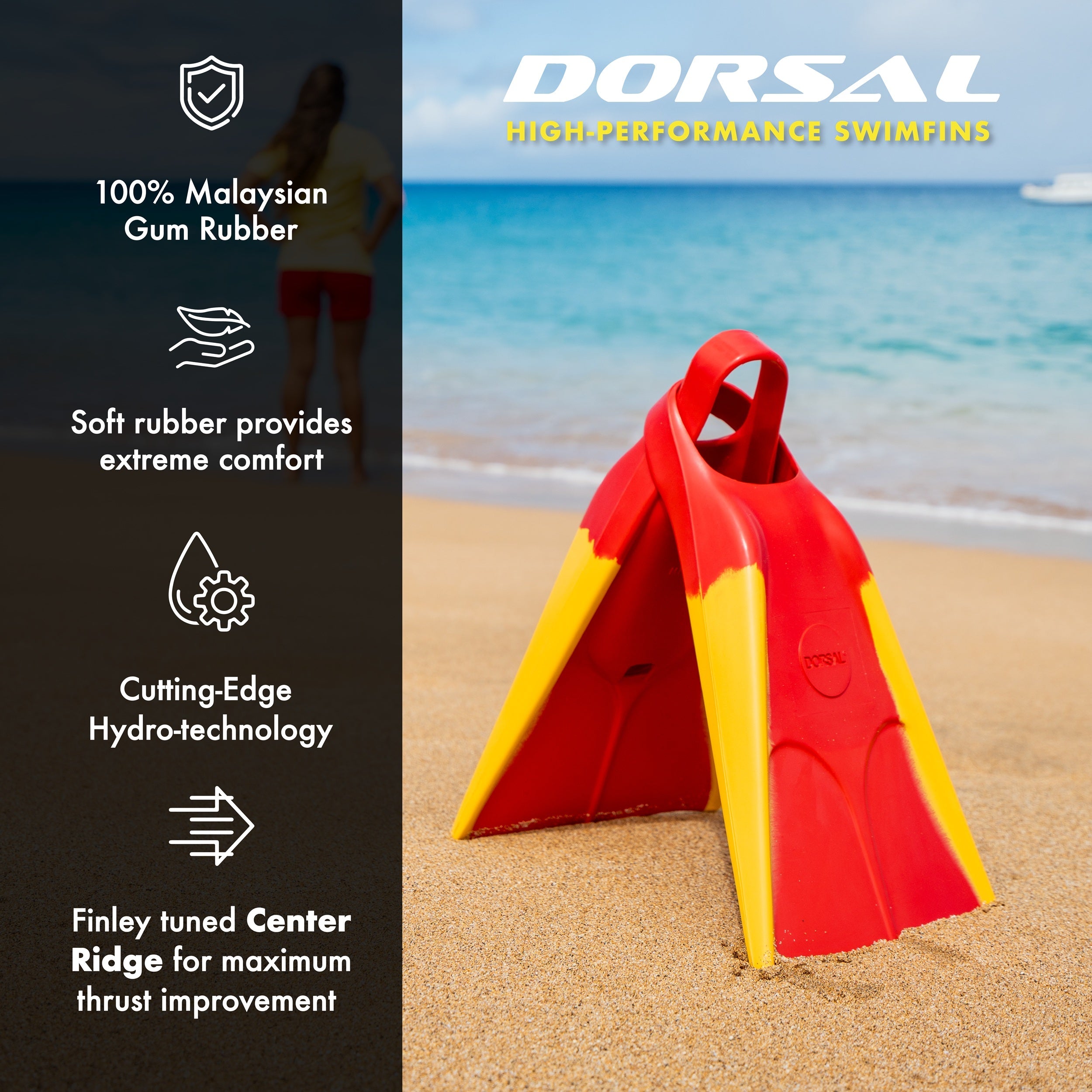 DORSAL Bodyboard Bodysurfing Floating Swim Fins Hawaii (Flippers) - OVERLANDERS Outfitter