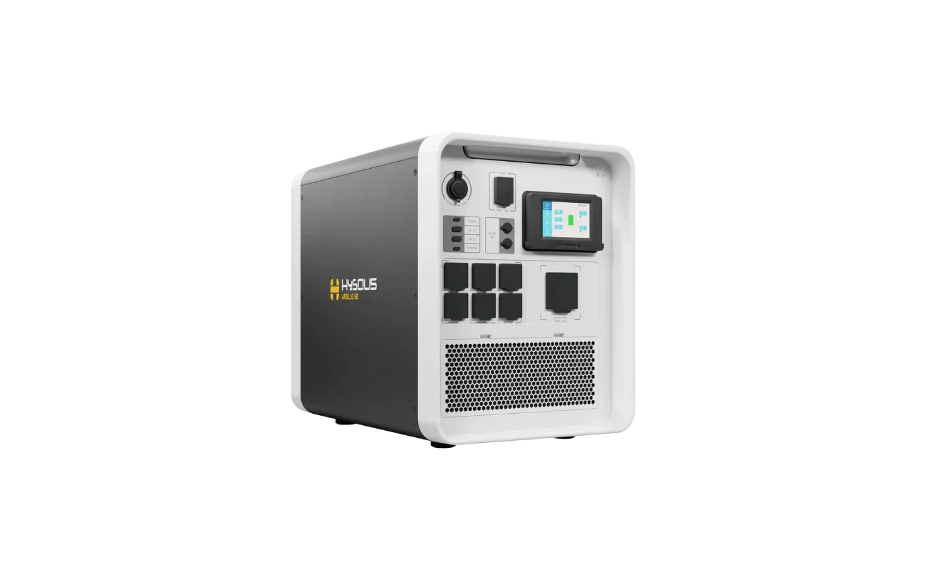 Green Vista Living Hysolis Apollo 5K battery with 10.7kWh capacity, showing the sleek design and terminals.