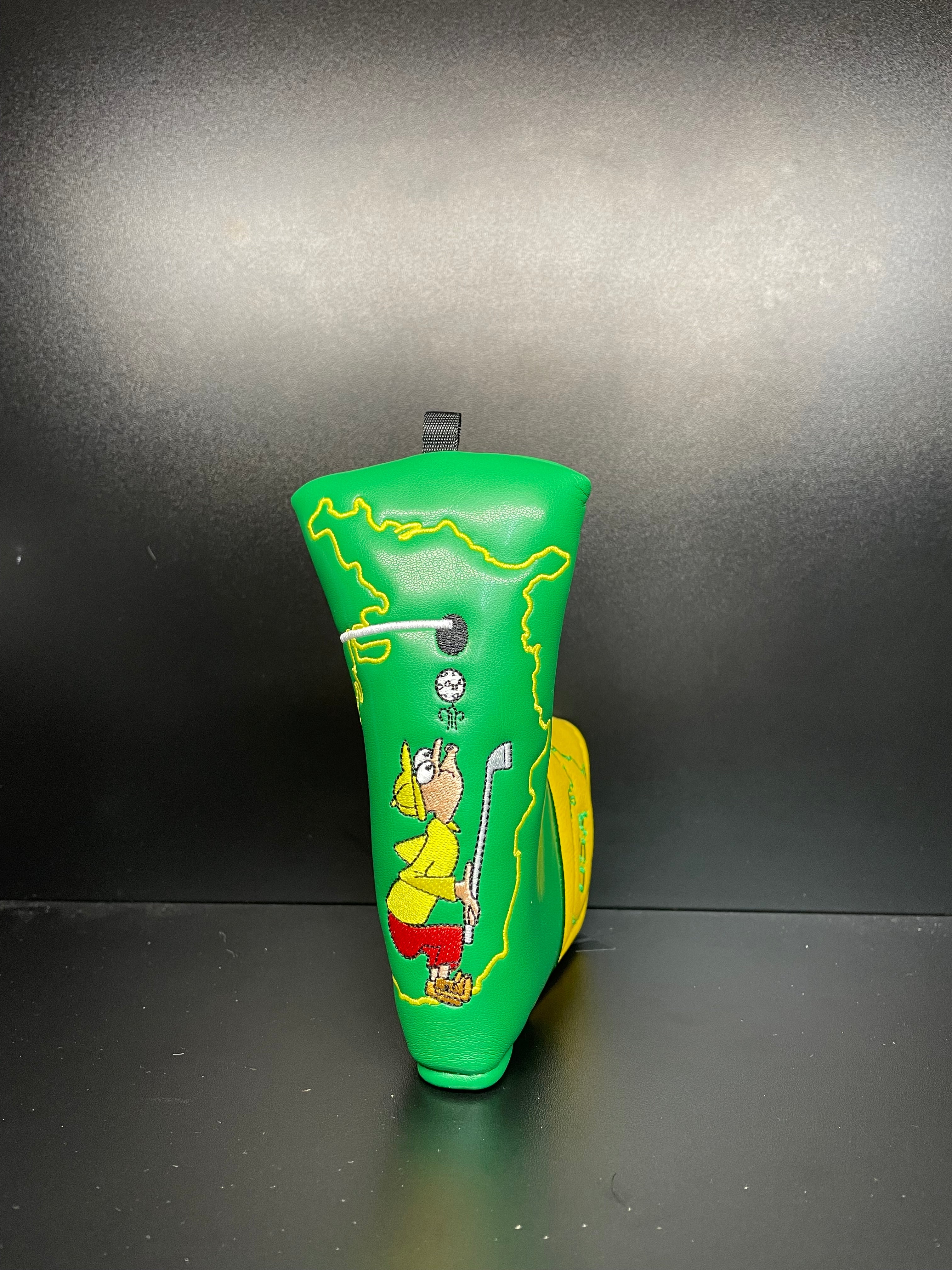 Golf club headcover from ParWestGolf featuring "Approaching Masters" design, made for protecting golf clubs during play.