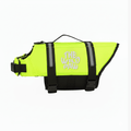 Yellow AquaGuard Pro Life Jacket by The Wild Paw with reflective strips and adjustable straps for safety and comfort.