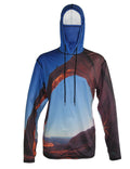 Cognito Brands Arch Climber lightweight mountain graphic hoodie from Sunpro Hoodies, front view showing mountain design and hoodie details.