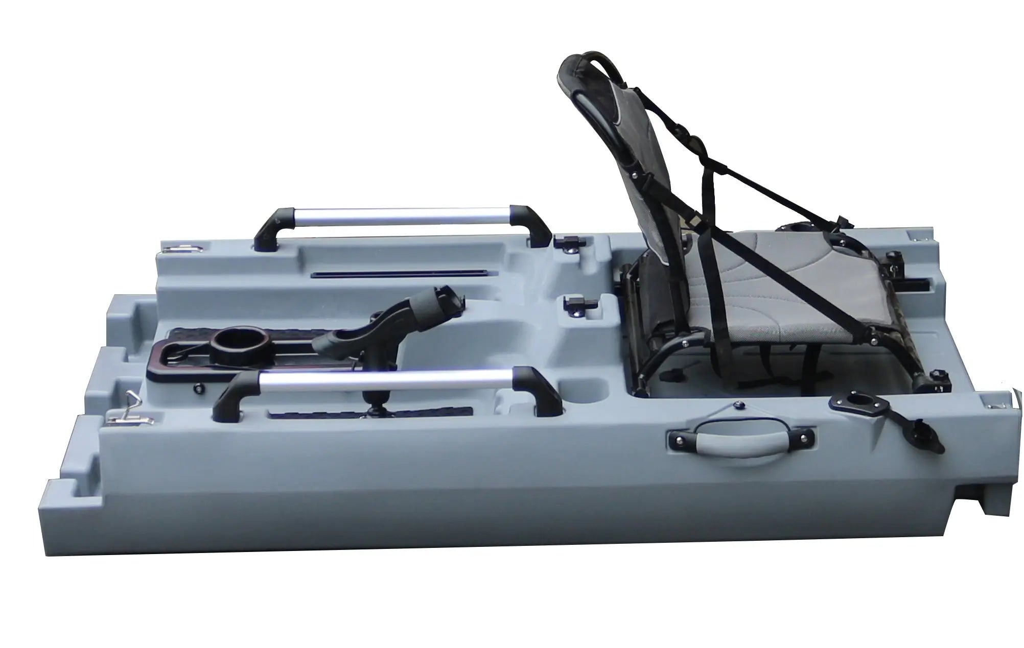 ReelYaks modular kayak middle expansion section in army green, designed to convert solo kayak to tandem setup.