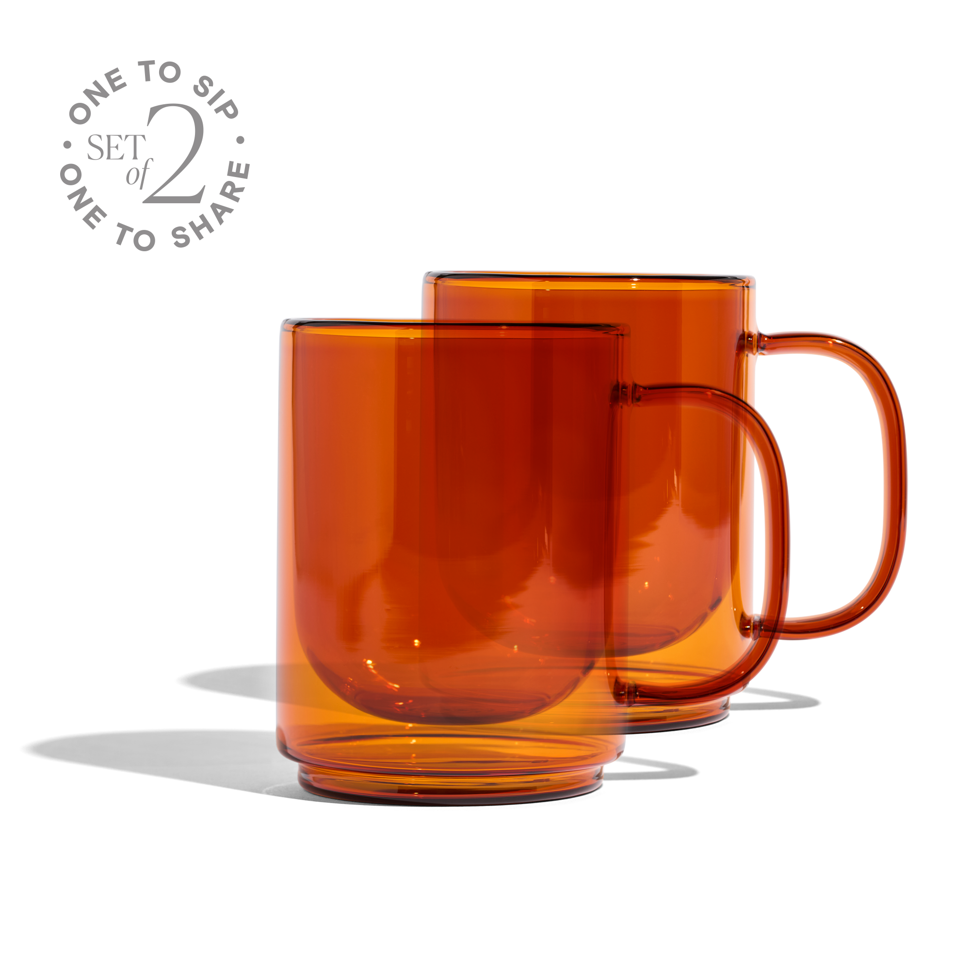 Cove 12oz Glass Mug - Set of 2 - Amber - We The Collective