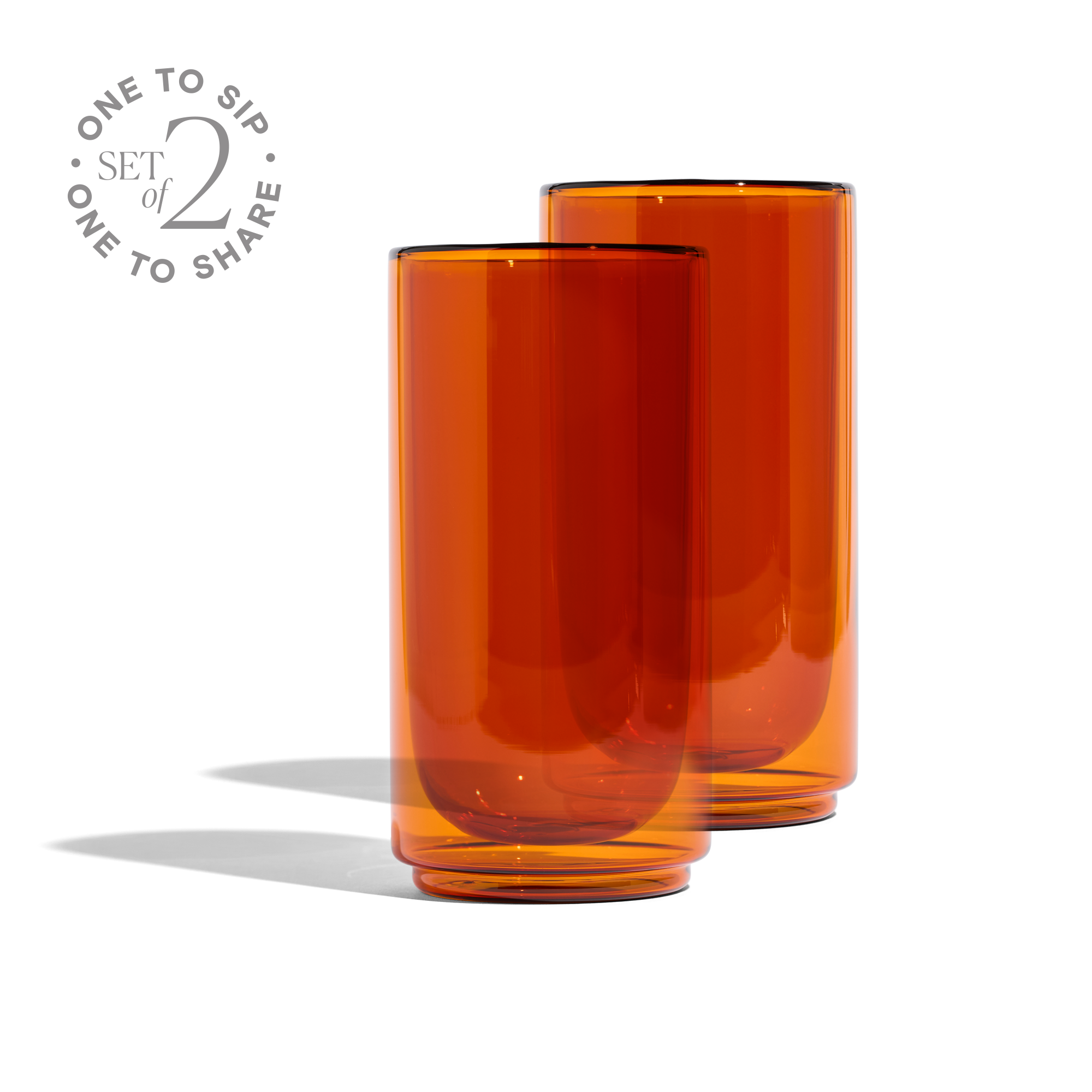 Cove 16oz Glass Pint - Set of 2 - Amber - We The Collective