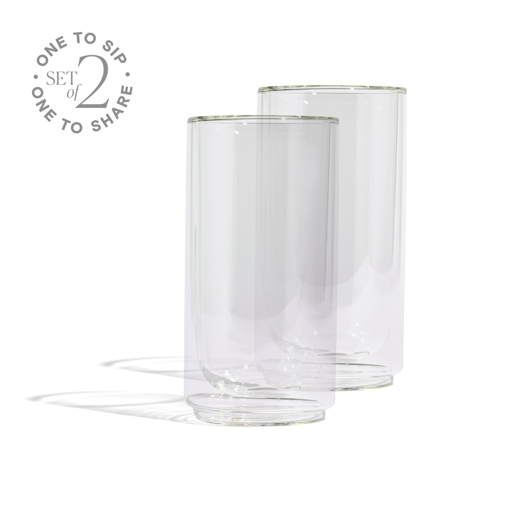 Cove 16oz Glass Pint - Set of 2 - Clear - We The Collective
