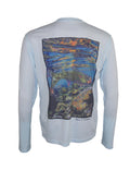 Men's Sun Protective Fishing Shirt Arctic Blue/Freestone Cutthroat Trout - OVERLANDERS Outfitter