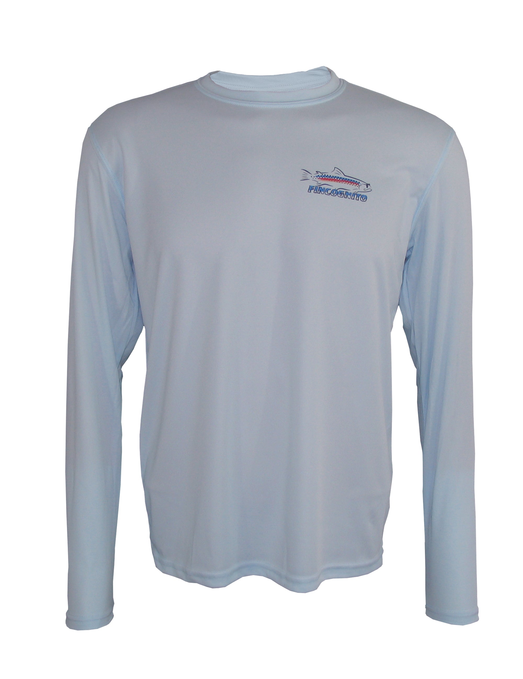 Men's Sun Protective Fishing Shirt Arctic Blue/Freestone Cutthroat Trout - OVERLANDERS Outfitter