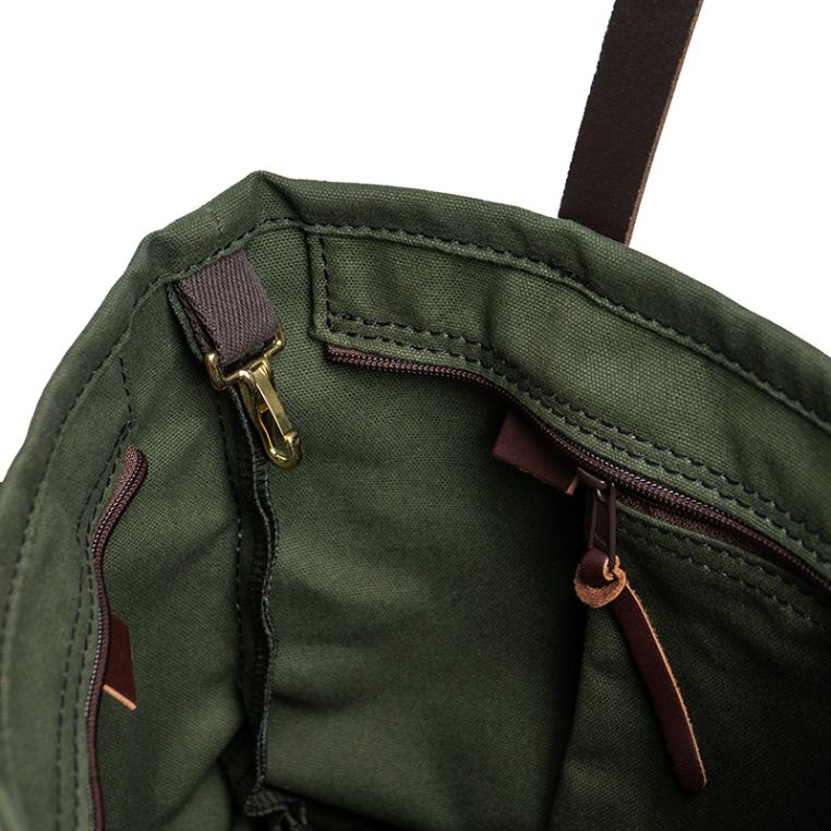 Backcountry Sportsman market tote bag with sturdy handles and spacious interior, shown from side view in the image.