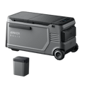 Green Vista Living Anker SOLIX EverFrost 2 58L electric cooler with removable battery, showing the sleek design and control panel.