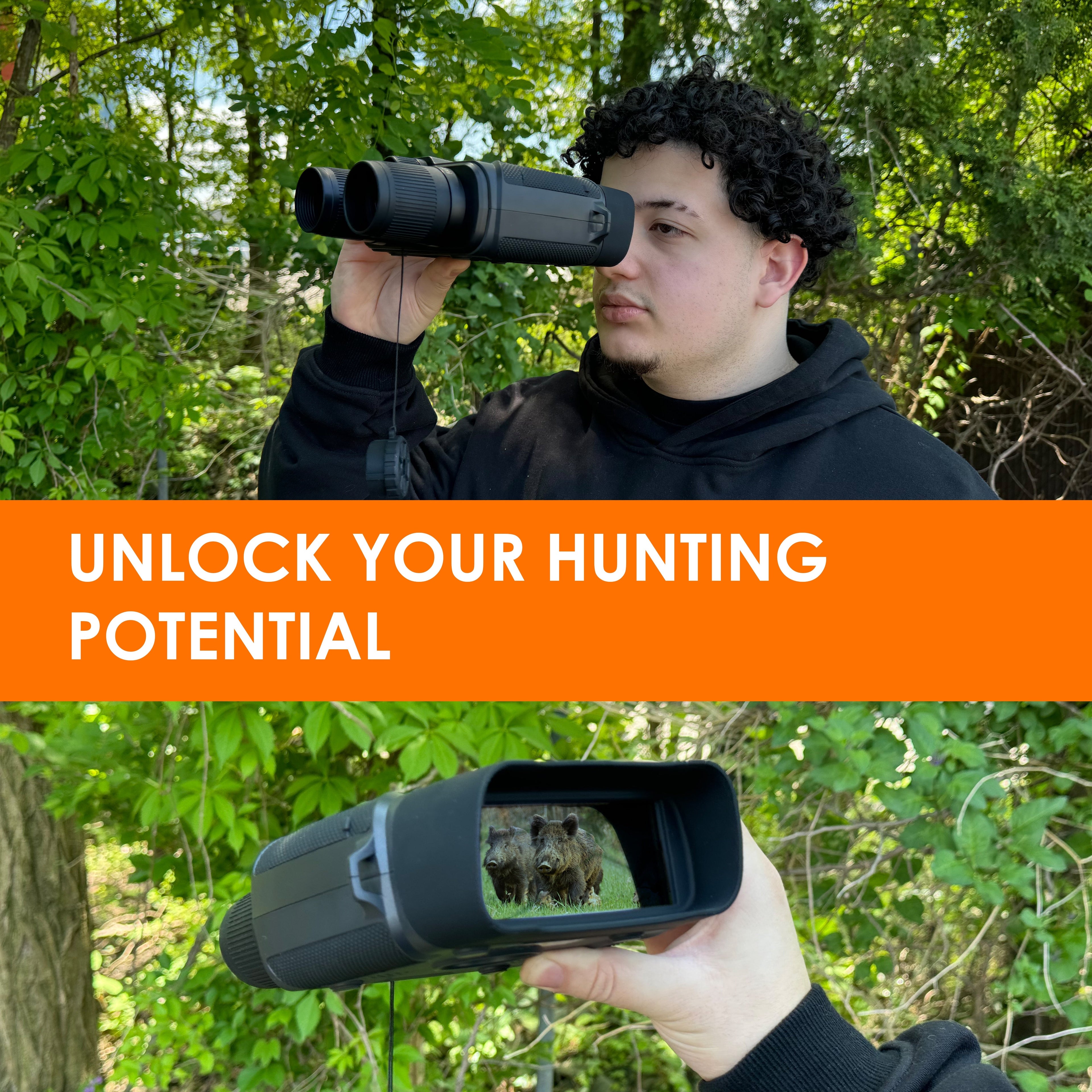 Rexing B1 Compass Night Vision Binoculars showcasing 4K Ultra HD clarity and rugged outdoor design.