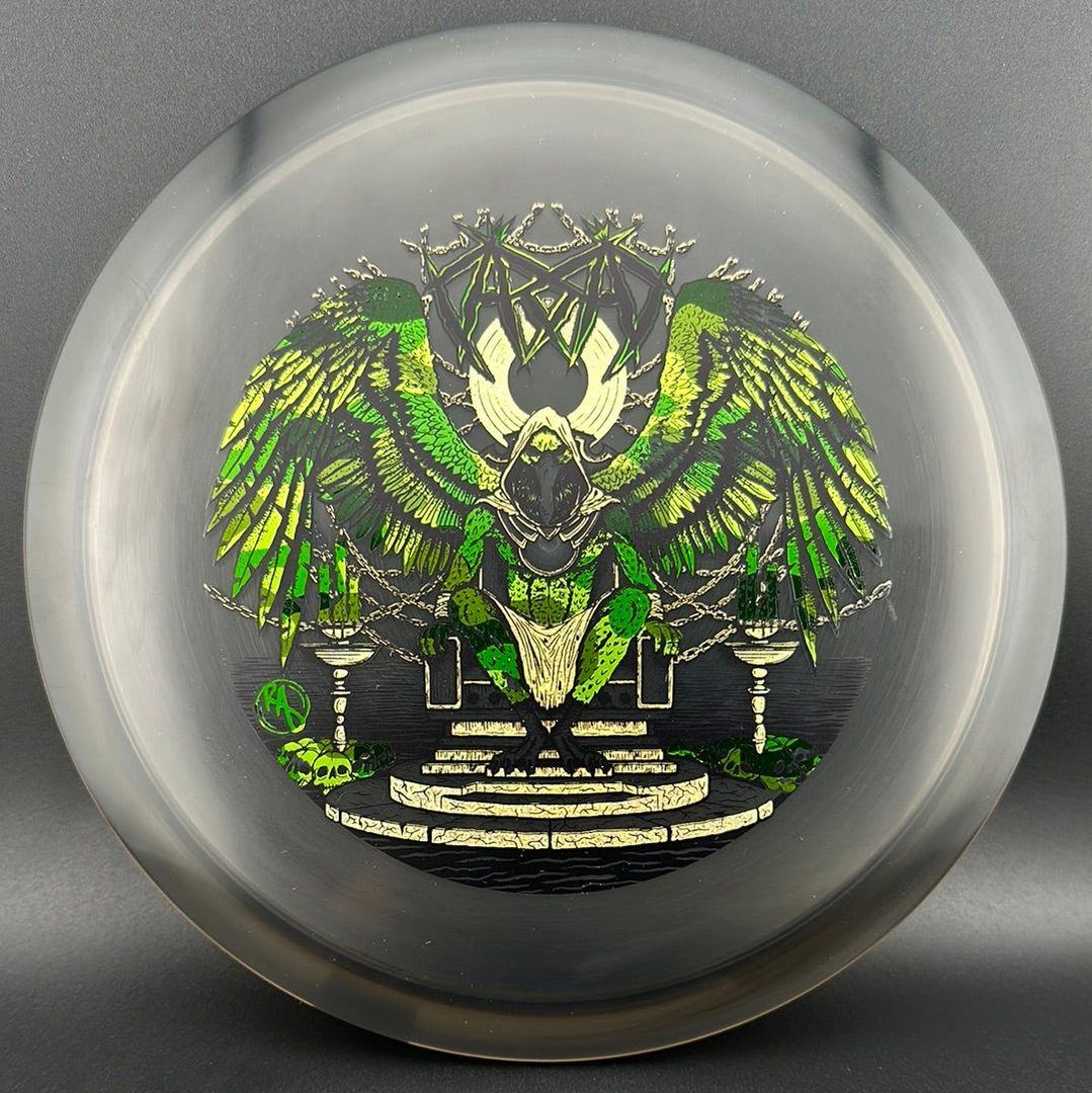 CryZtal Buzzz disc golf disc by Rare Air Discs featuring Karudi the Overseer artwork from Cult of RAD series.