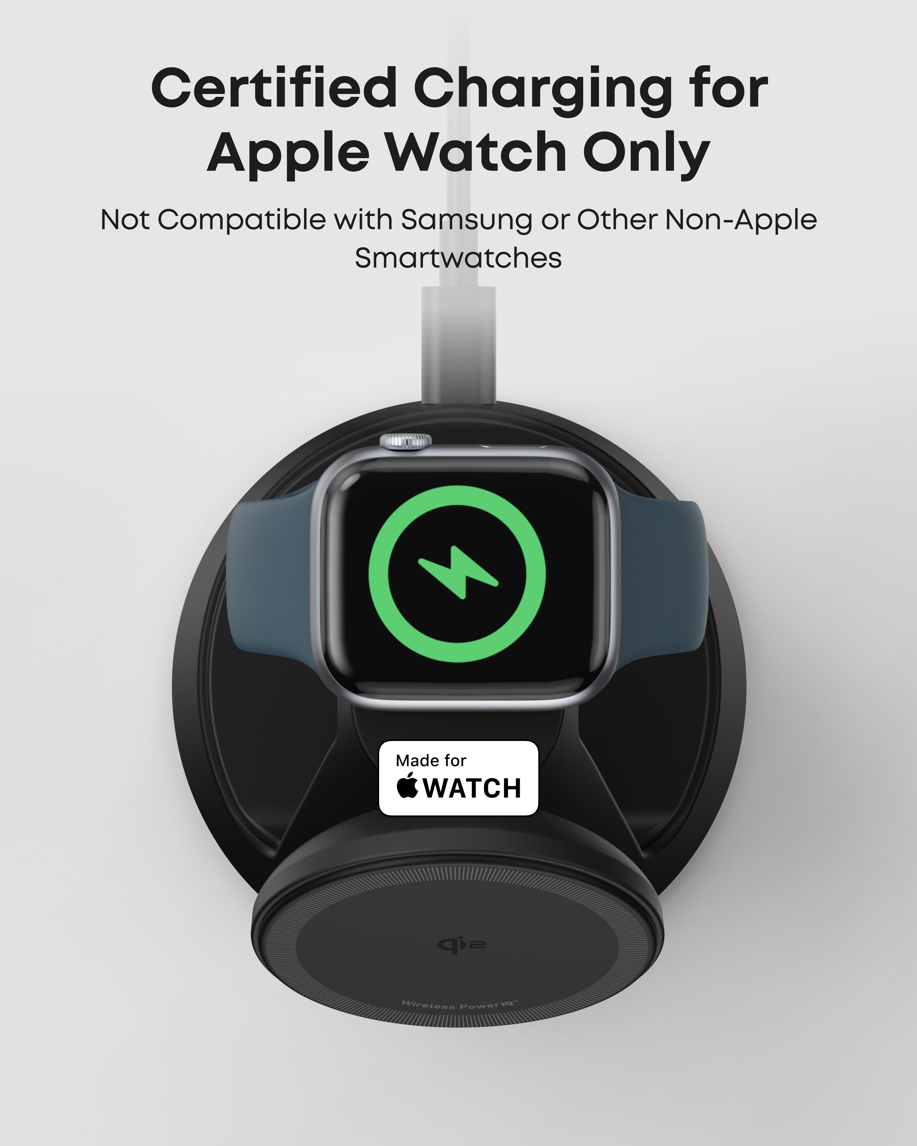 Anker MagGo 3-in-1 wireless charging station with dock stand for iPhone, Apple Watch, and AirPods, black matte finish.
