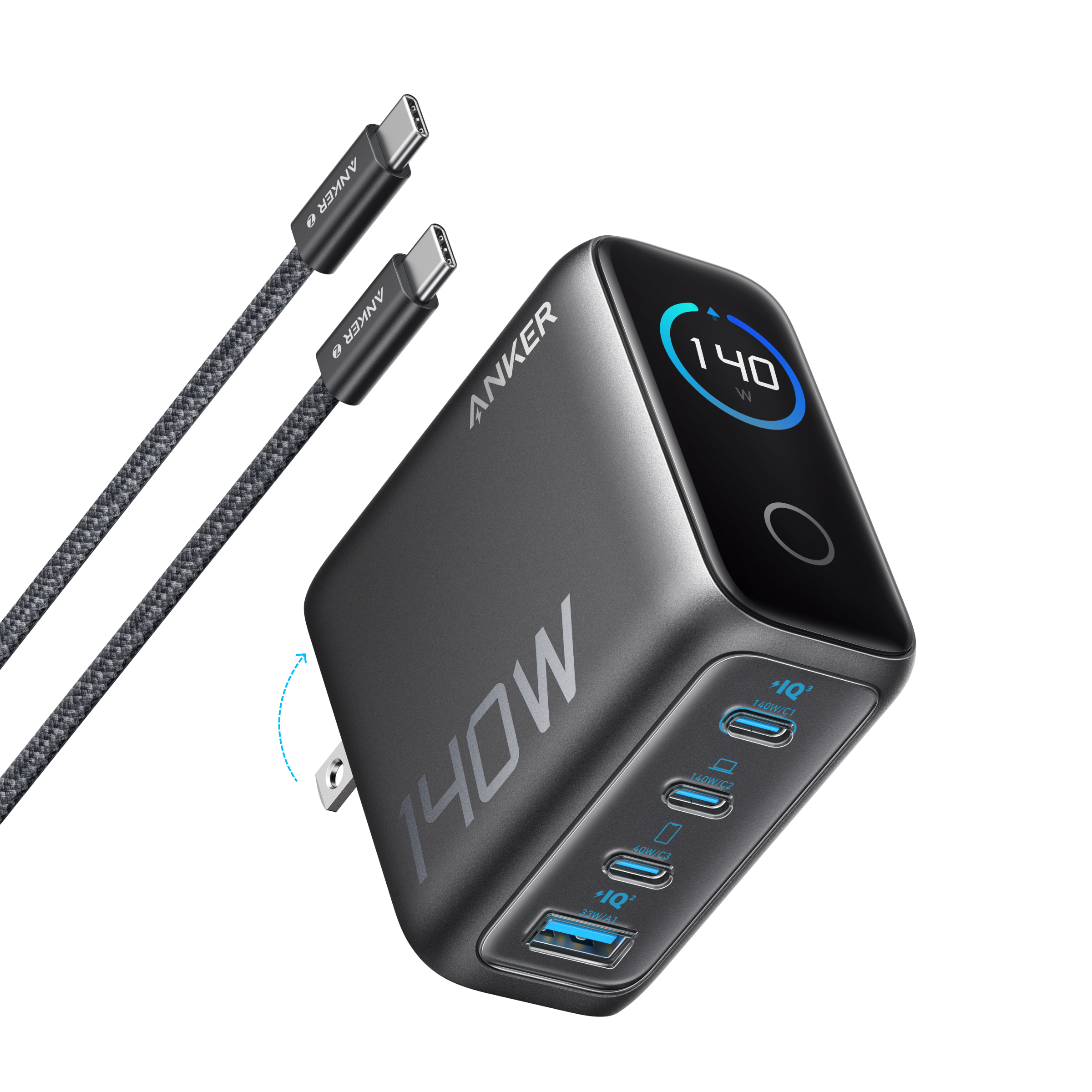 Anker Charger (140W, 4-Port, PD 3.1) with USB-C Cable - We The Collective