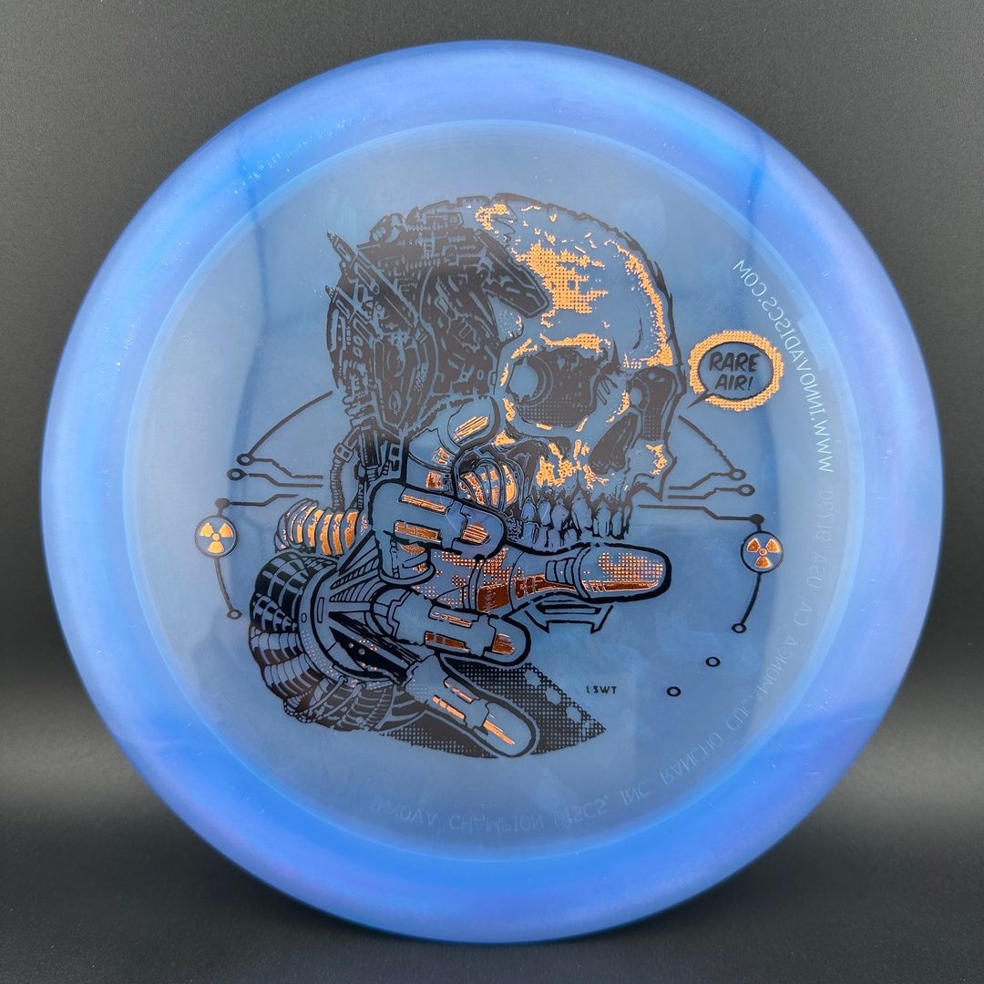 Rare Air Discs Gummy C-Blend Aztec disc golf disc from the FEAR V1 series, with vibrant colors and detailed graphics.