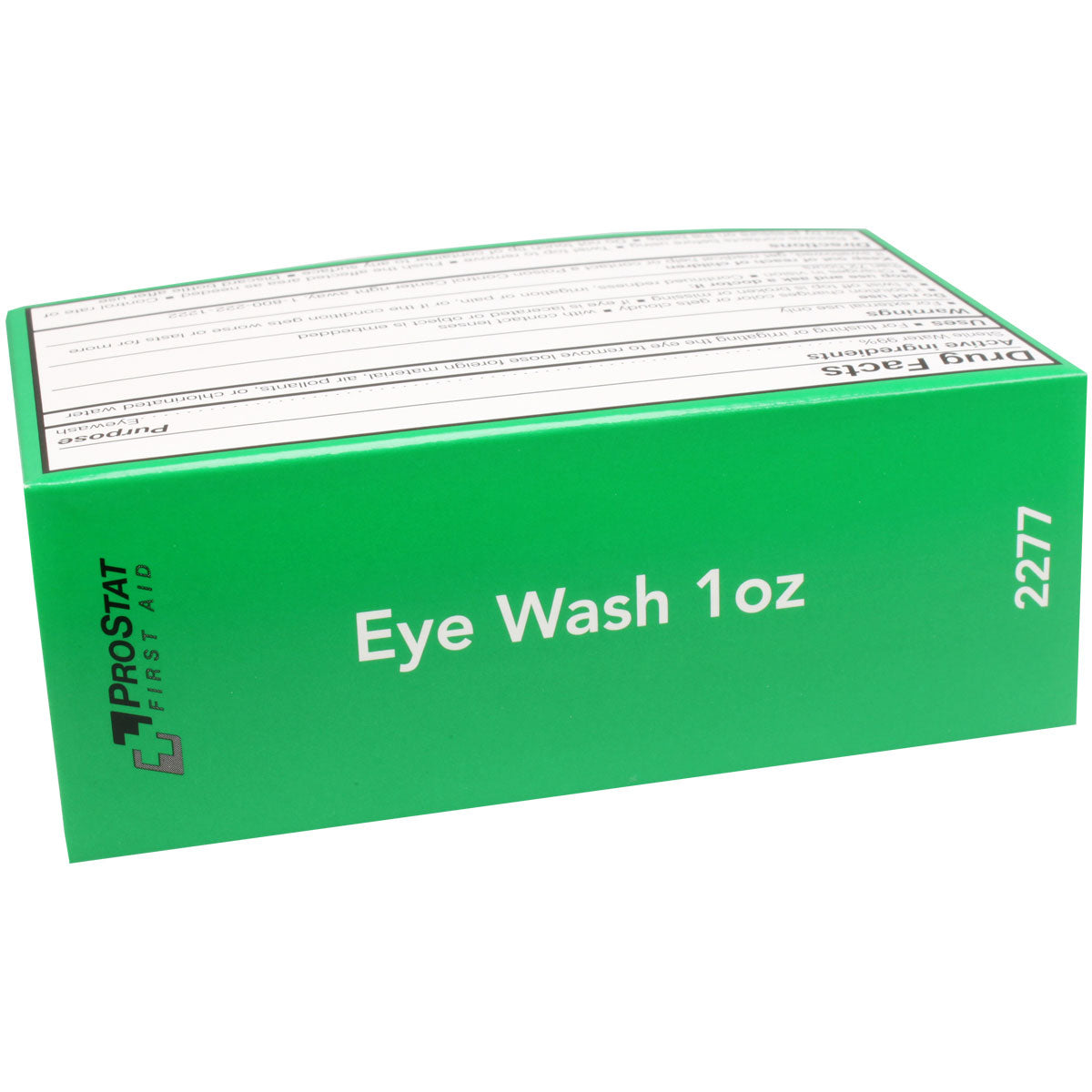 1 oz. eye wash bottle from Quakekits eye care collection with safety cap and clear label, designed for eye irrigation and relief.
