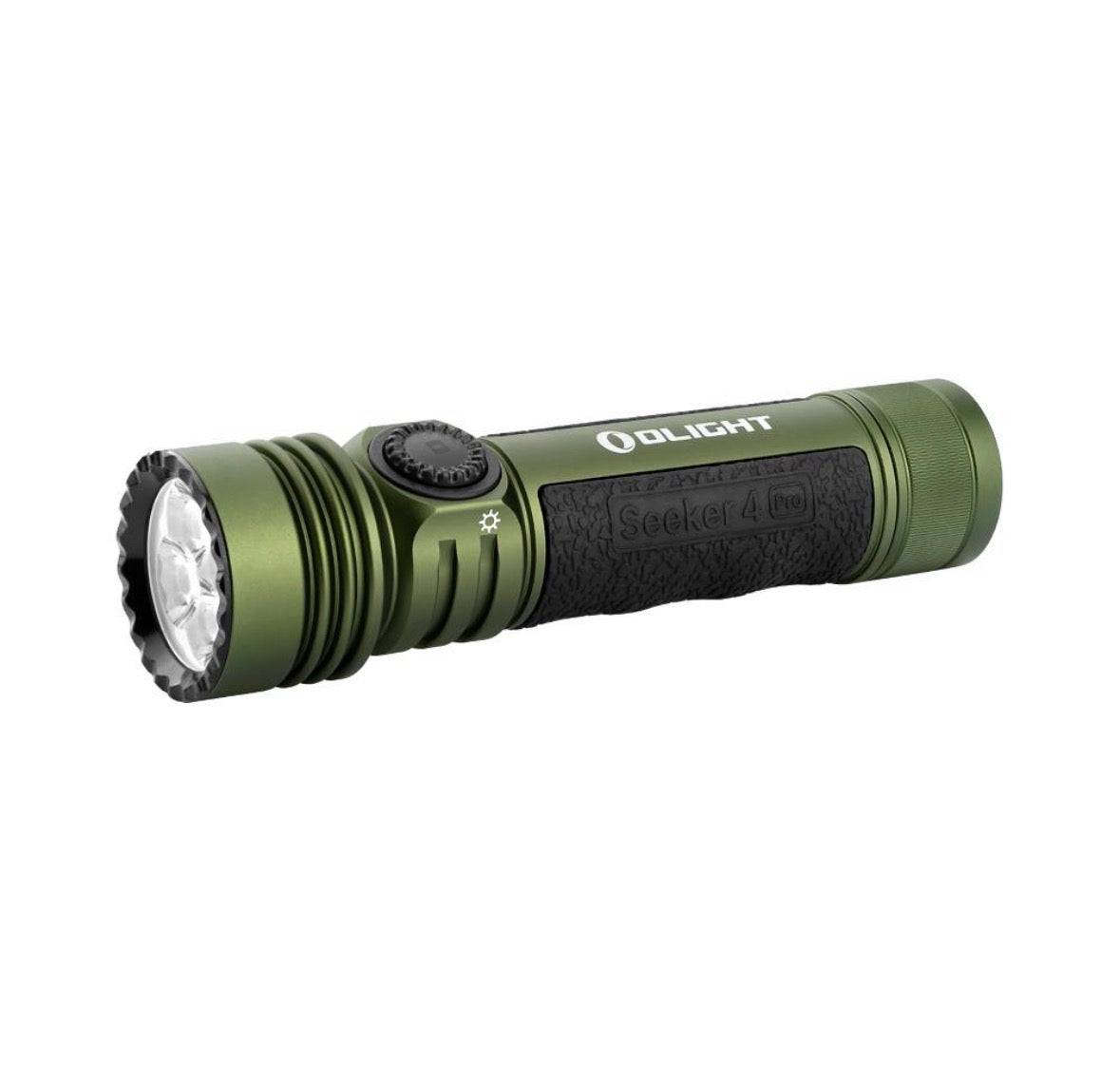 MUCITUP Olight Seeker 4 Pro rechargeable flashlight with 4600 lumens, USB-C magnetic charging, black body and textured grip