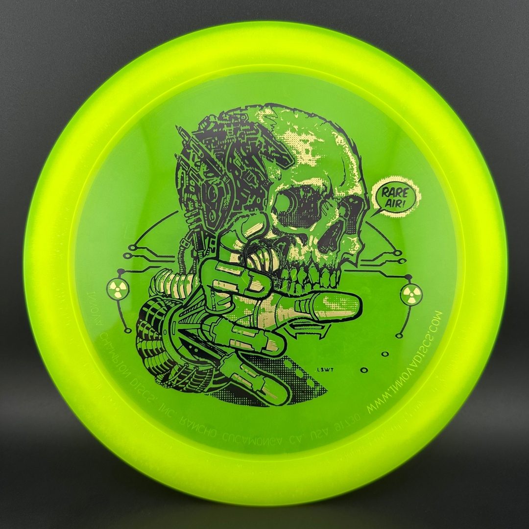 Rare Air Discs Gummy C-Blend Aztec disc golf disc from the FEAR V1 series, featuring vibrant colors and detailed artwork.