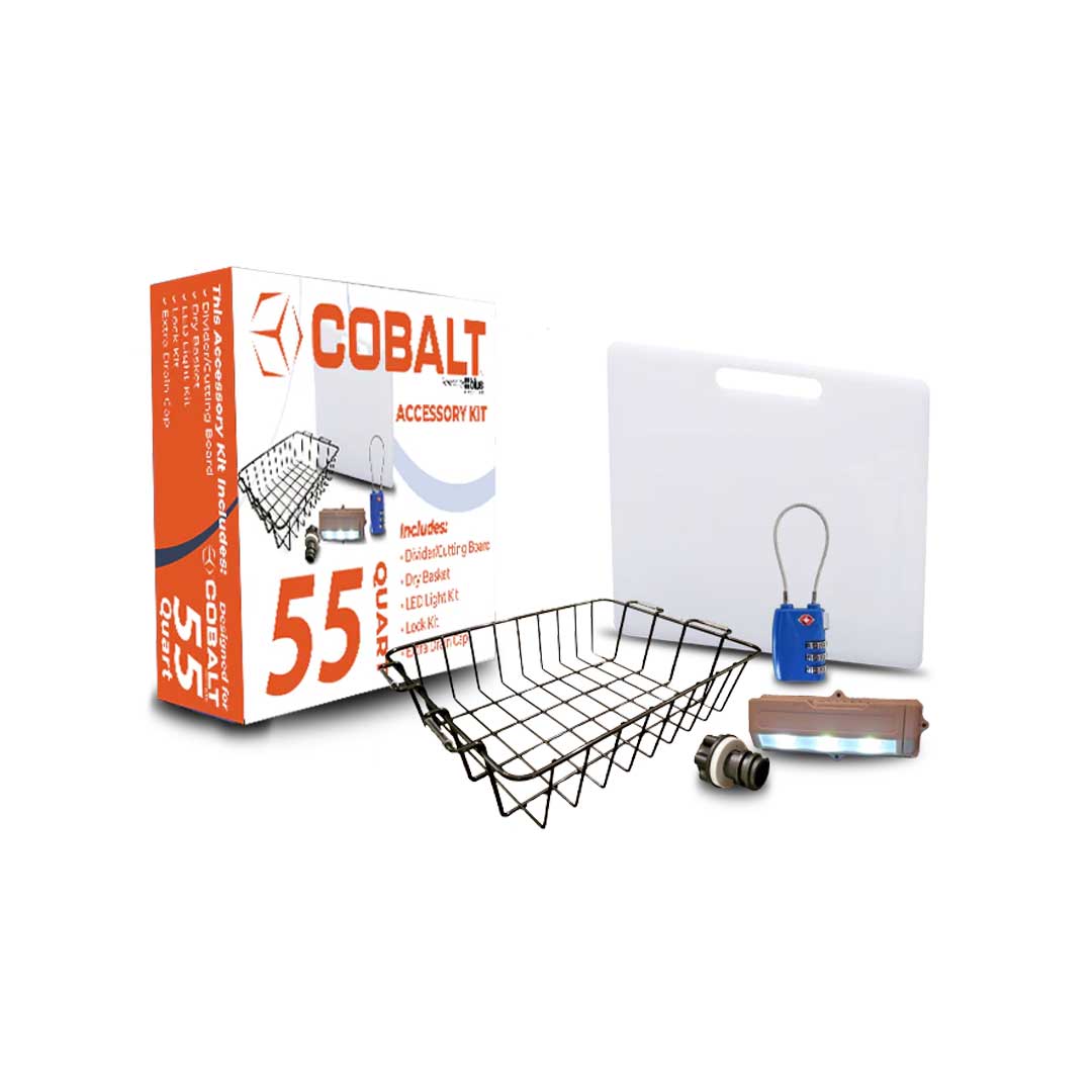 Accessory Kit Cobalt - Divider/Cutting Board, Basket, Lock, Light, & Plug for Cobalt Coolers - OVERLANDERS Outfitter