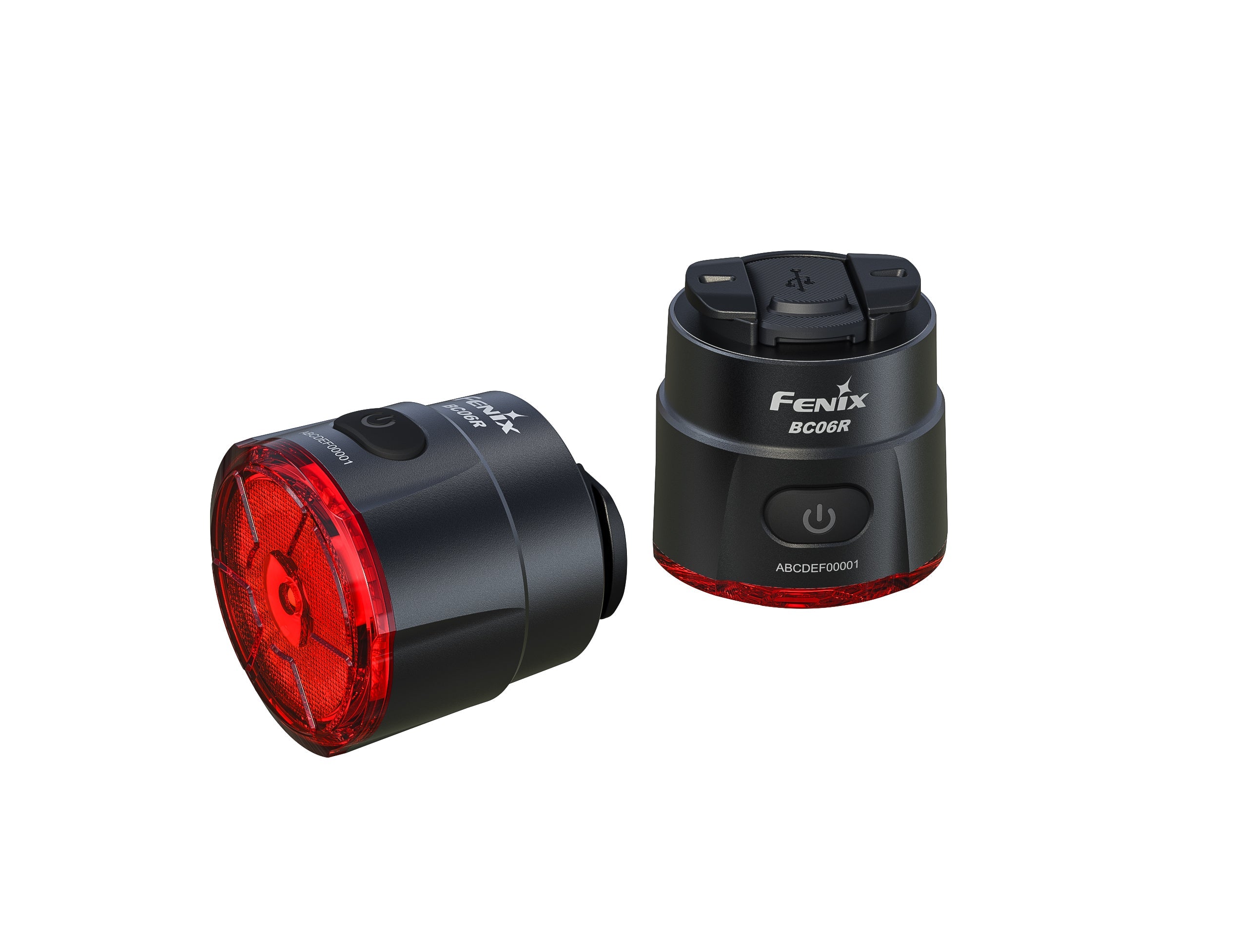 Fenix BC06R Smart-Brake Bicycle Taillight mounted on a bike, illuminating the rear with a bright red light.