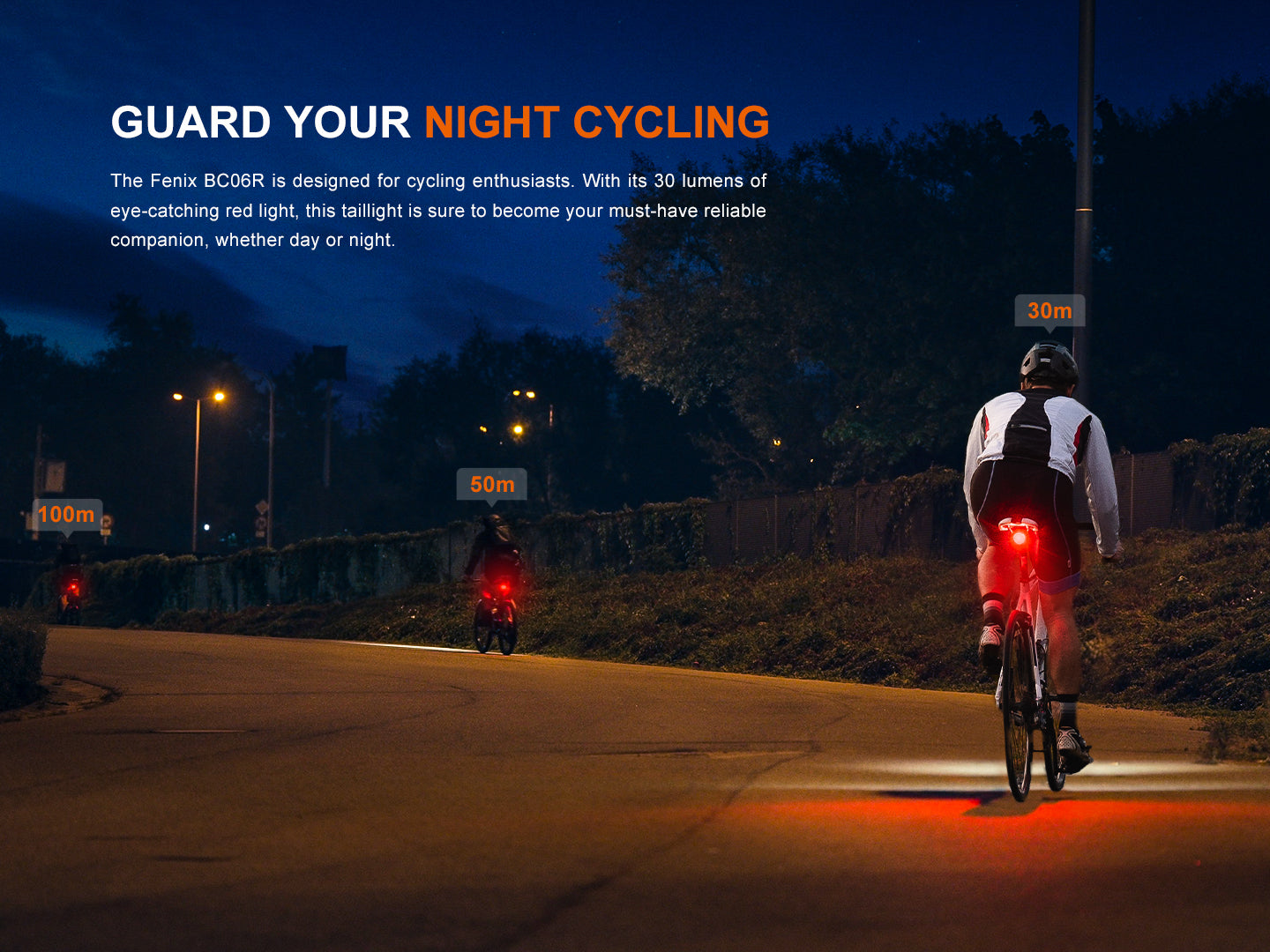 Fenix BC06R Smart-Brake bicycle taillight mounted on a bike, showcasing its sleek design and bright LED features.