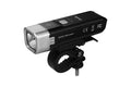 Fenix BC25R LED bike light mounted on a bicycle, showcasing its sleek design and bright illumination features.