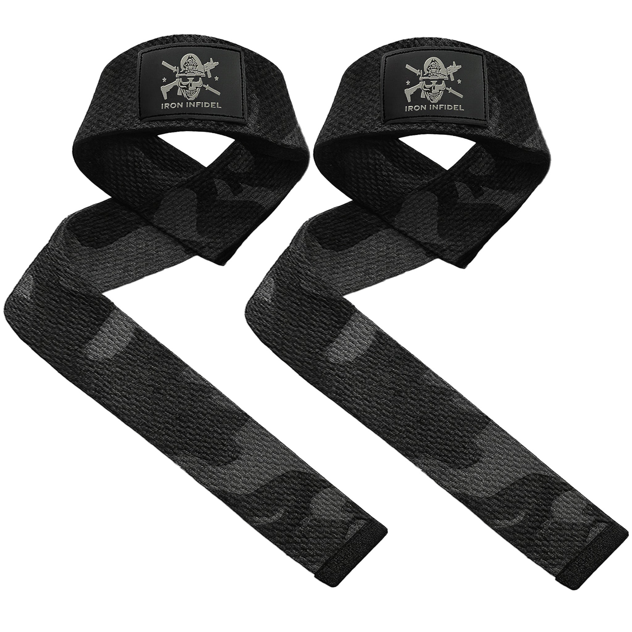Iron Infidel lifting straps made of durable cotton for improved grip during weightlifting and strength training.
