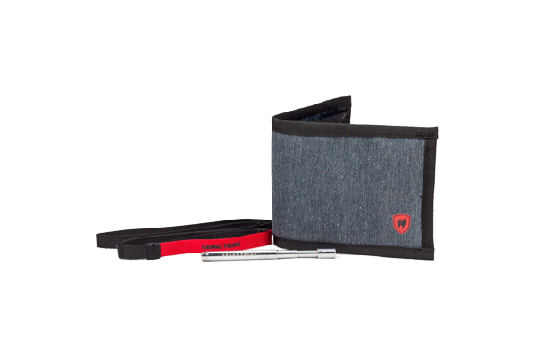 GrandTrunk Bi-Fold Travel Wallet with multiple card slots and cash compartment, made of durable material.