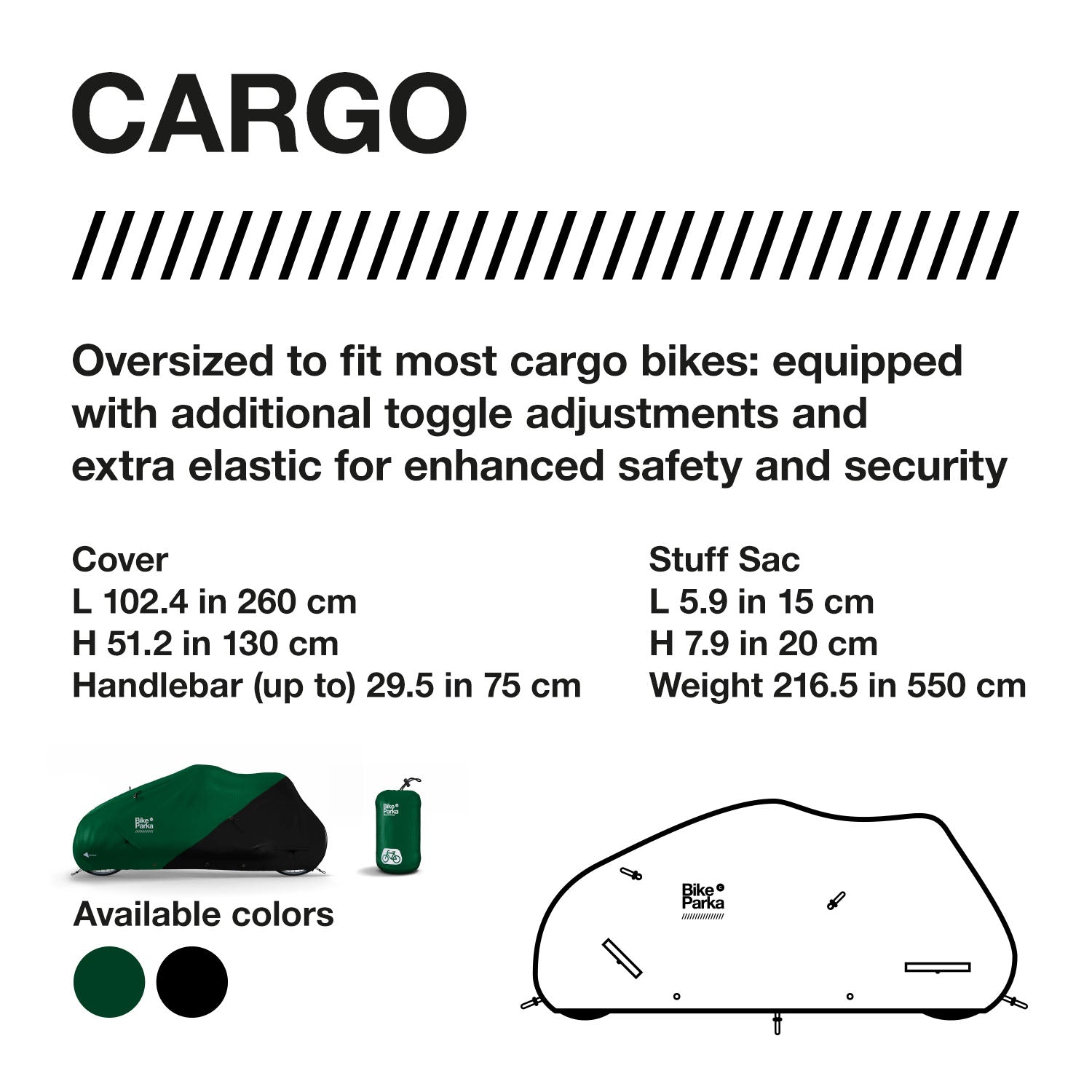 ZEITBIKE BikeParka Cargo bicycle cover protecting a bike from the elements, made of durable material with secure fit and weather resistance.