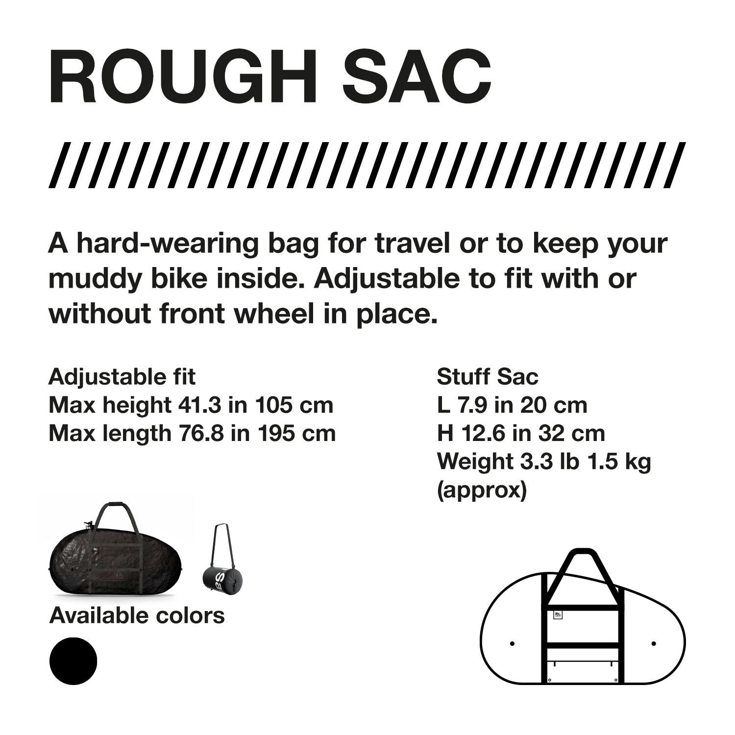 ZEITBIKE BikeParka RoughSac bicycle transport bag with durable fabric and adjustable straps, designed for secure bike travel.