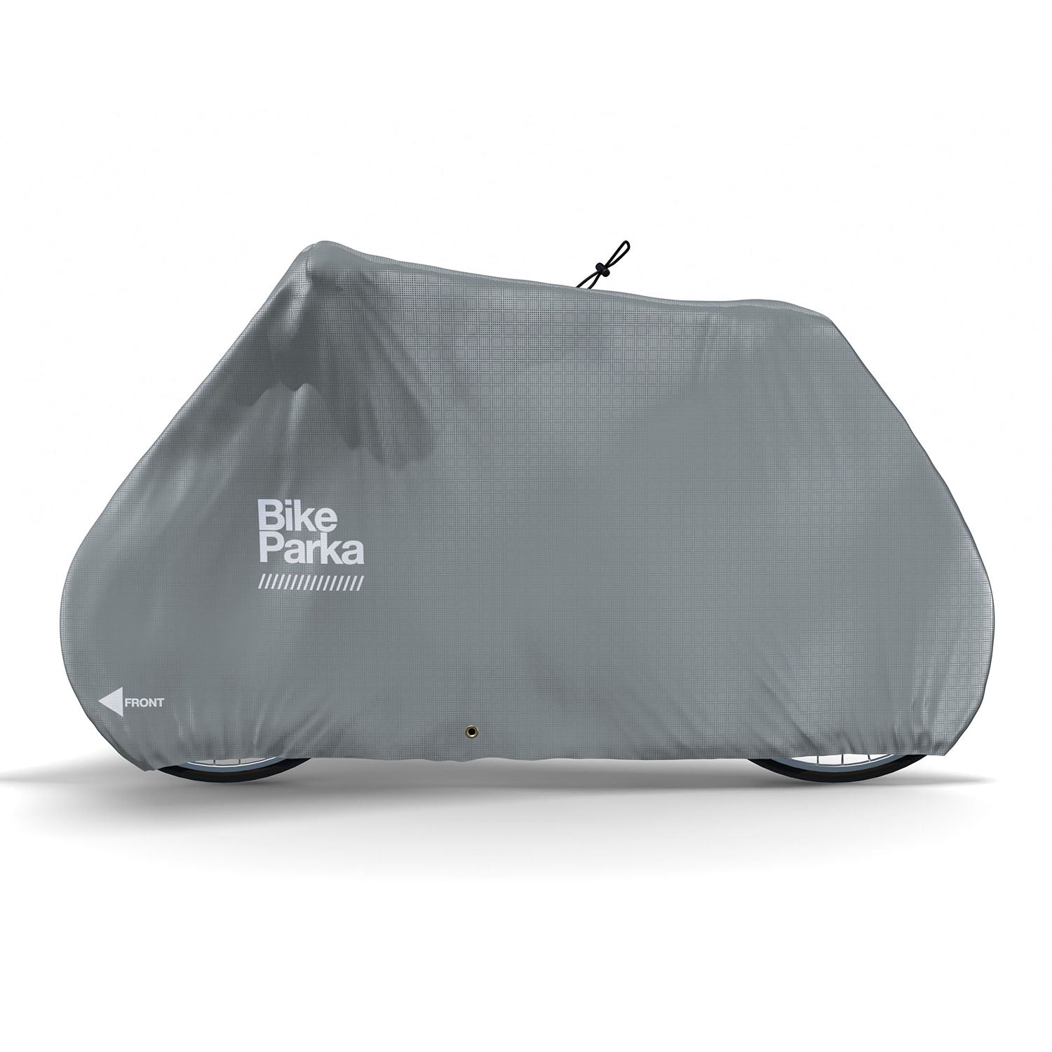 ZEITBIKE BikeParka bicycle cover, Stash model, protecting a bike on pavement with a durable waterproof design.