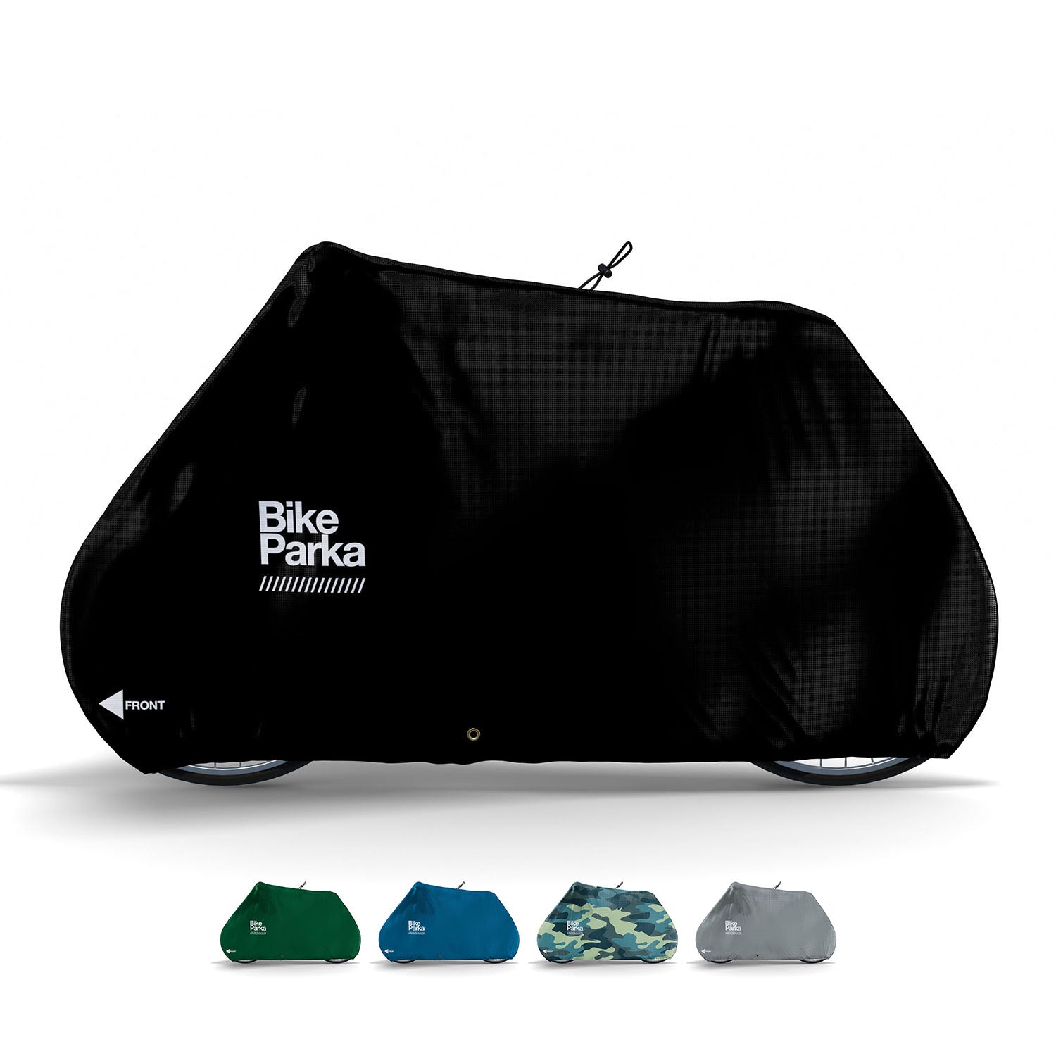 ZEITBIKE BikeParka bicycle cover in stash color, lightweight and protective outdoor cover for bikes, shown in a compact, folded form.