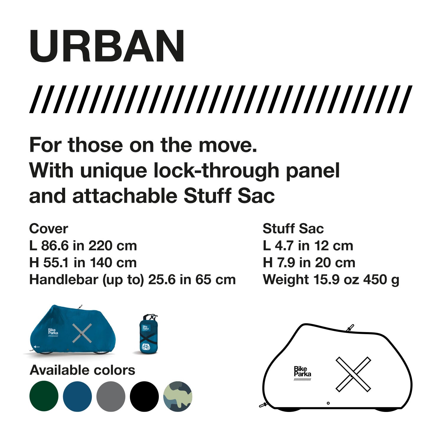 ZEITBIKE BikeParka urban bicycle cover protecting a bike from weather elements, made of durable material for outdoor use.