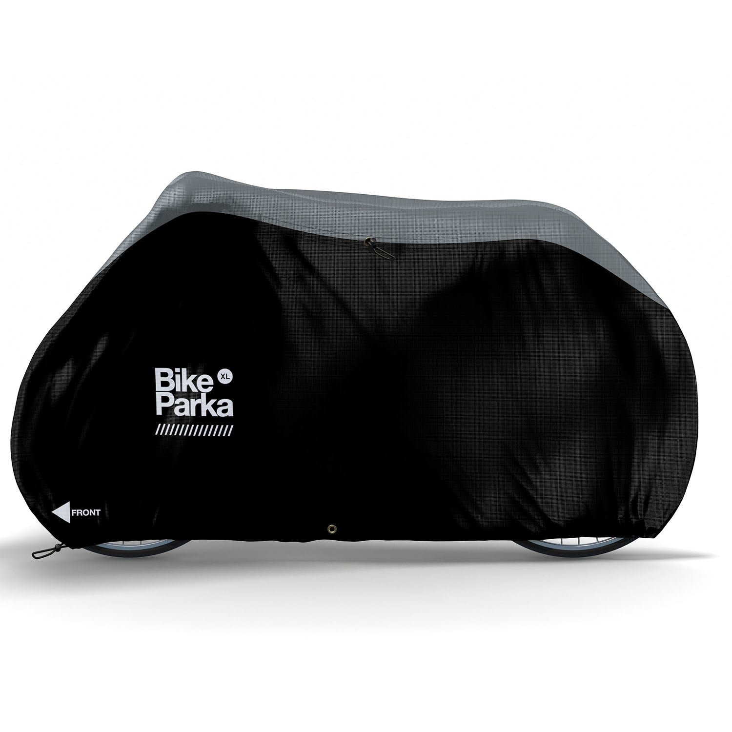 ZEITBIKE BikeParka XL MTB bicycle cover in black, lightweight waterproof material, protects mountain bikes from weather.