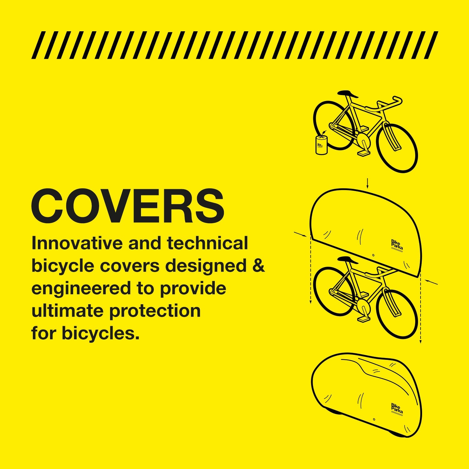 ZEITBIKE BikeParka bicycle cover with stash pocket, waterproof material, designed to protect bikes from weather elements.