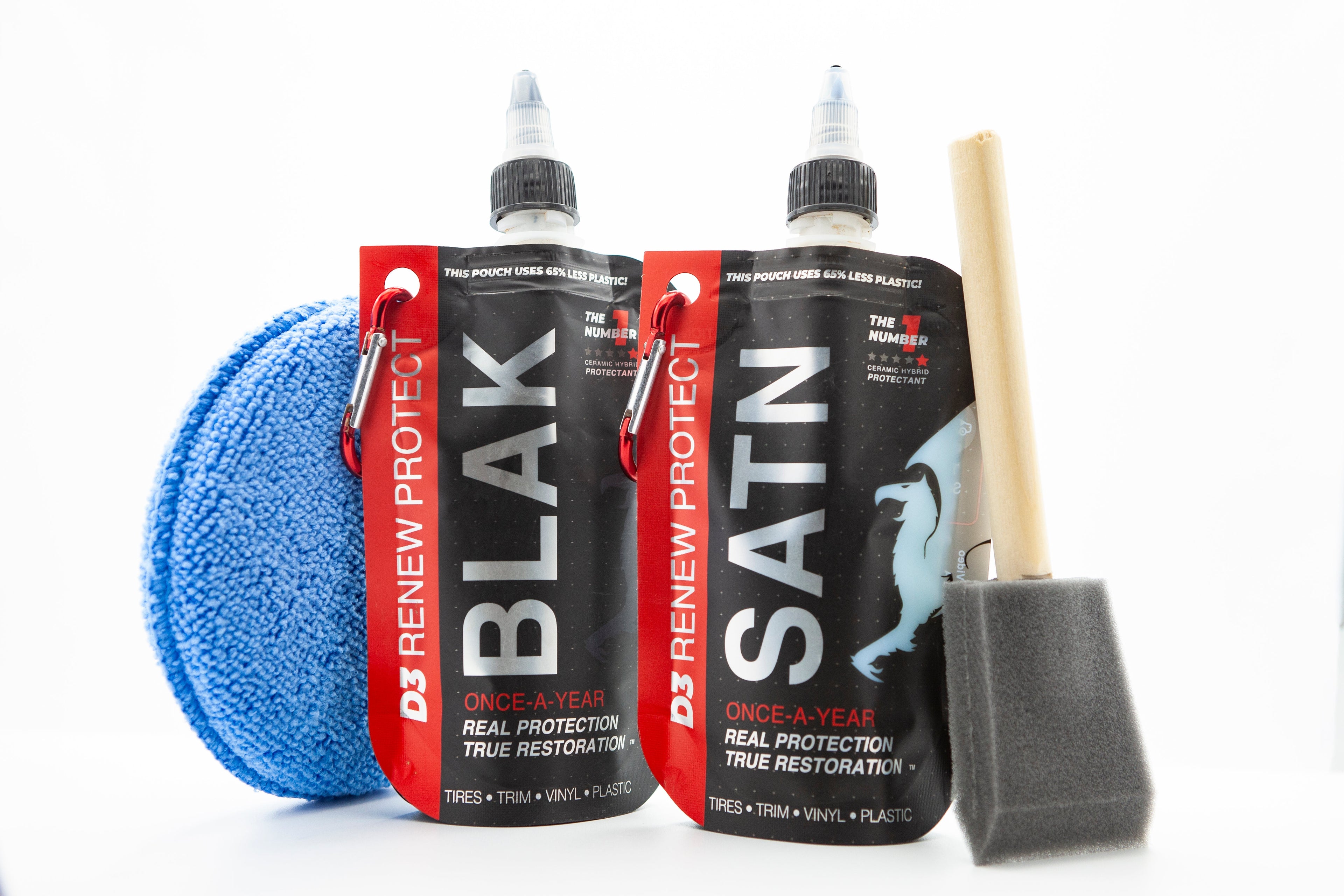 2-Pack Ceramic-Hybrid Protectant Kit | BLAK & SATN 100ml | 4-12 Months Tire, 1-2 Years Trim & Vinyl Protection | Safe for Cars, Golf Carts, RVs, Motorcycle-Safe - OVERLANDERS Outfitter