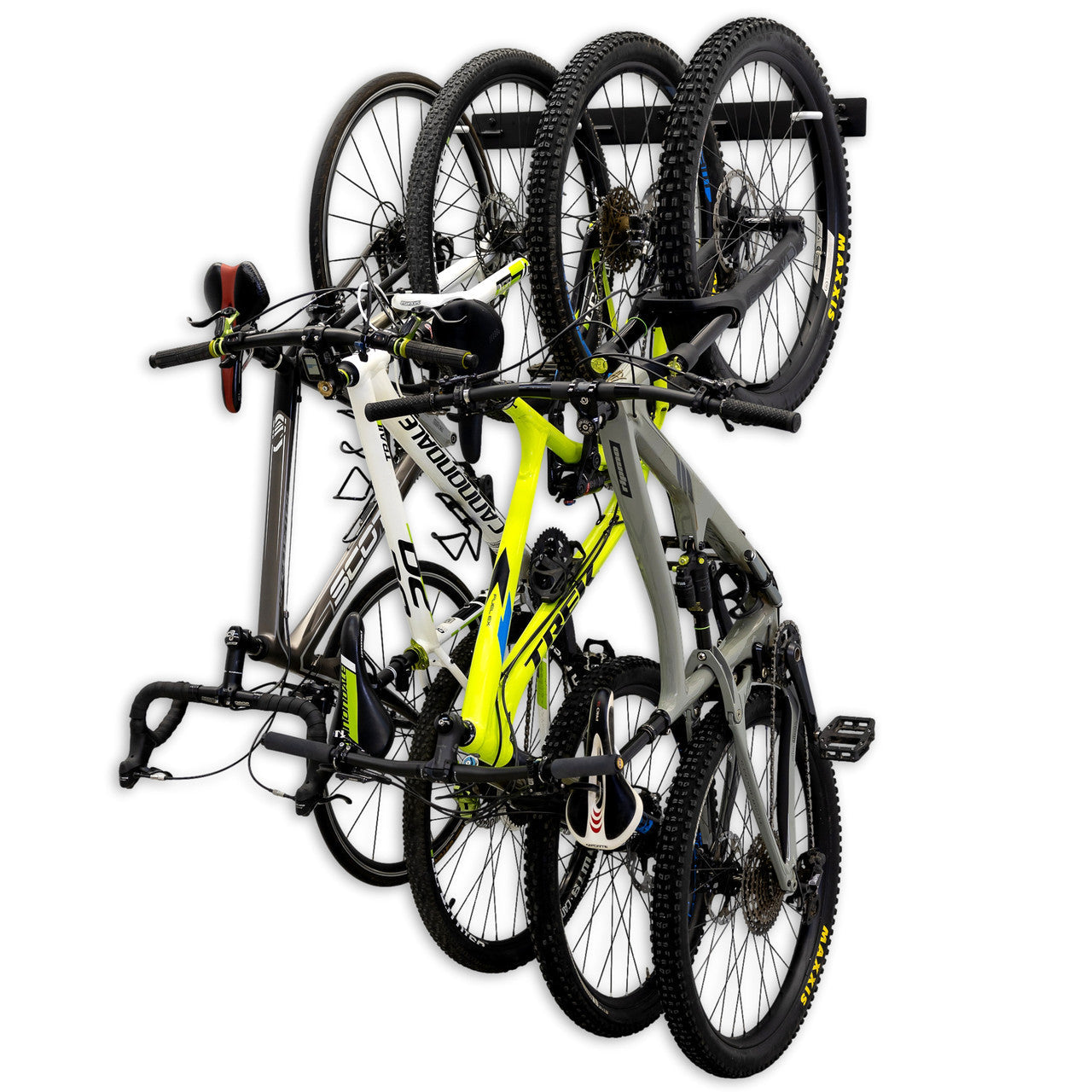 Blackstone Wall Mounted Bike Storage Rack | 4 Bikes | Black - OVERLANDERS Outfitter