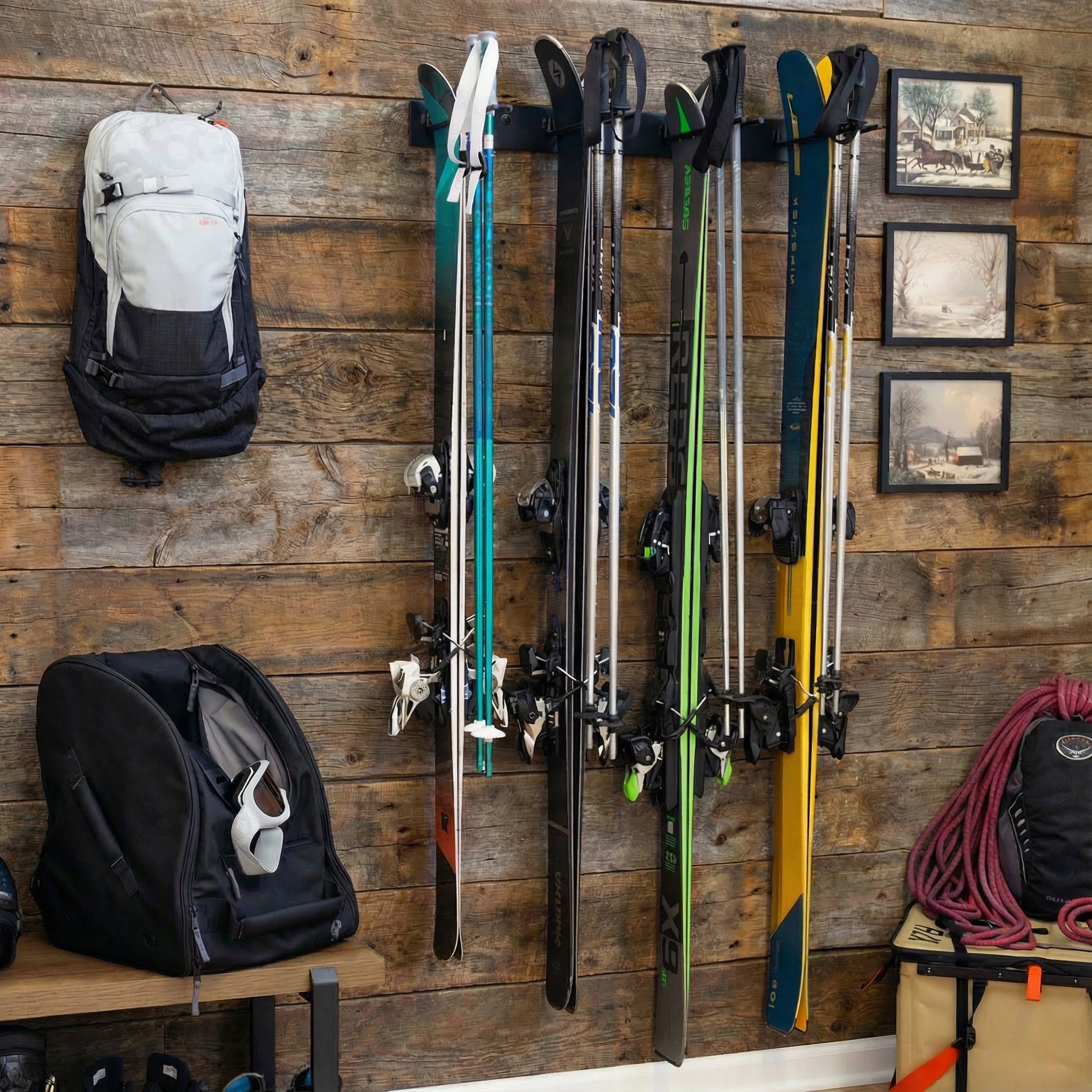 Snowbasin Ski Storage Rack | Holds 8 Pairs of Skis - OVERLANDERS Outfitter