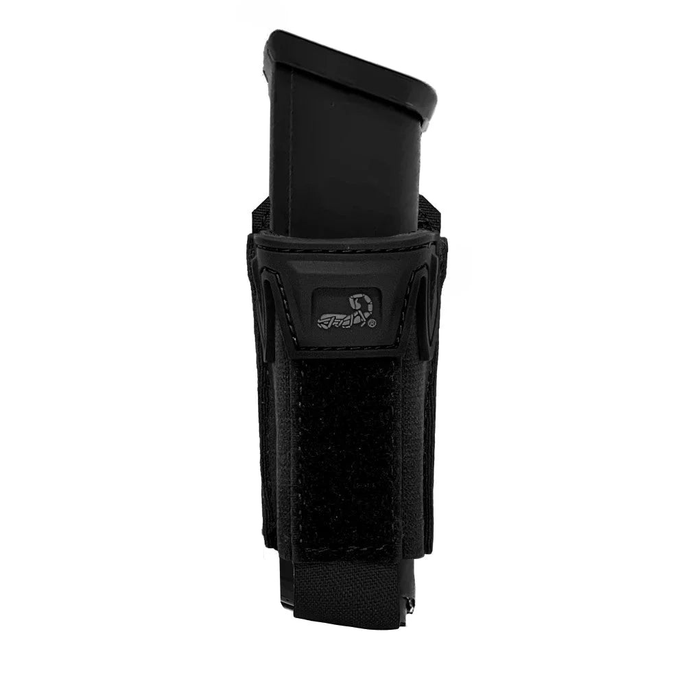 Black HCC Tactical Pincer Pistol Single Pouch for tactical gear, designed to securely hold a pistol magazine.