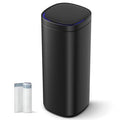 HomePacific black motion sensor stainless steel 13-gallon trash can with ozone button, kitchen waste bin with hands-free lid