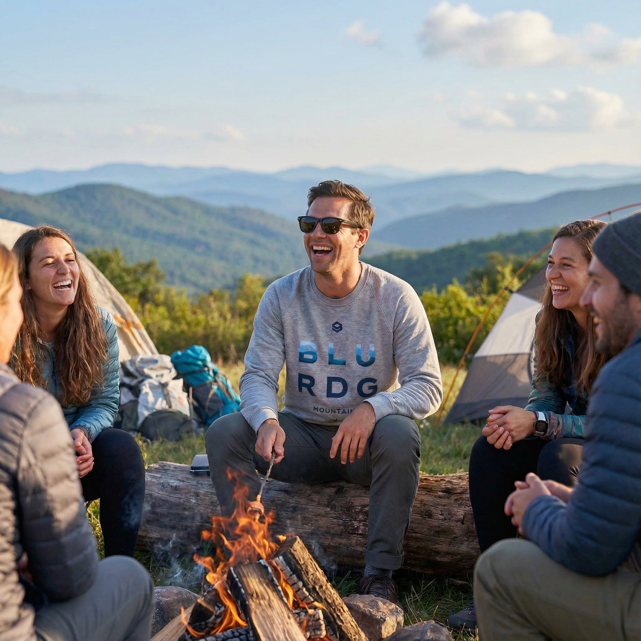 Blue Ridge Mountains Logo Fleece | Mens - OVERLANDERS Outfitter