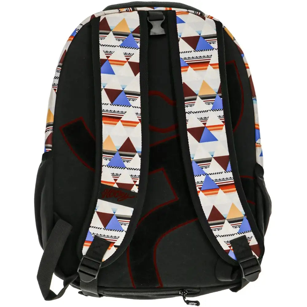 HOOey Recess Diamond Aztec backpack in cream and burgundy with geometric pattern, stylish accessories for casual wear.