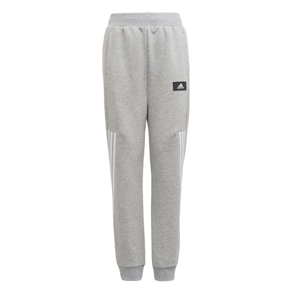 adidas Kid's Future Icons 3-Stripes Tapered-Leg Pants - MEDIUM GREY HEATHER / WHITE - OVERLANDERS Outfitter