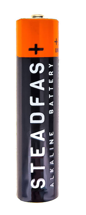 Three heavy-duty AAA batteries from QuakeKits for reliable power in tools and electronic devices.