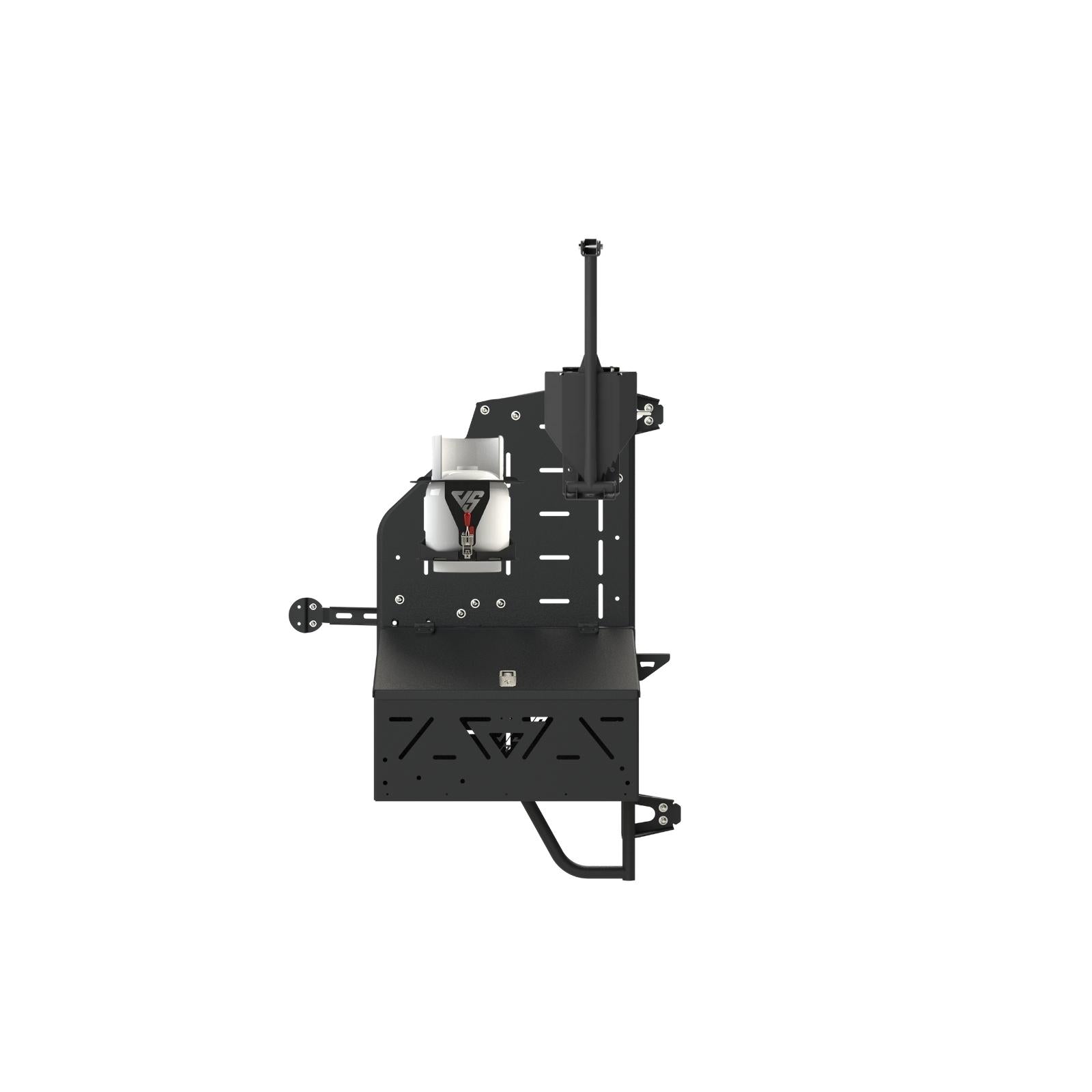 Sprinter Mule Carrier by The Van Mart mounted on a van, showcasing durable exterior parts for outdoor adventures.