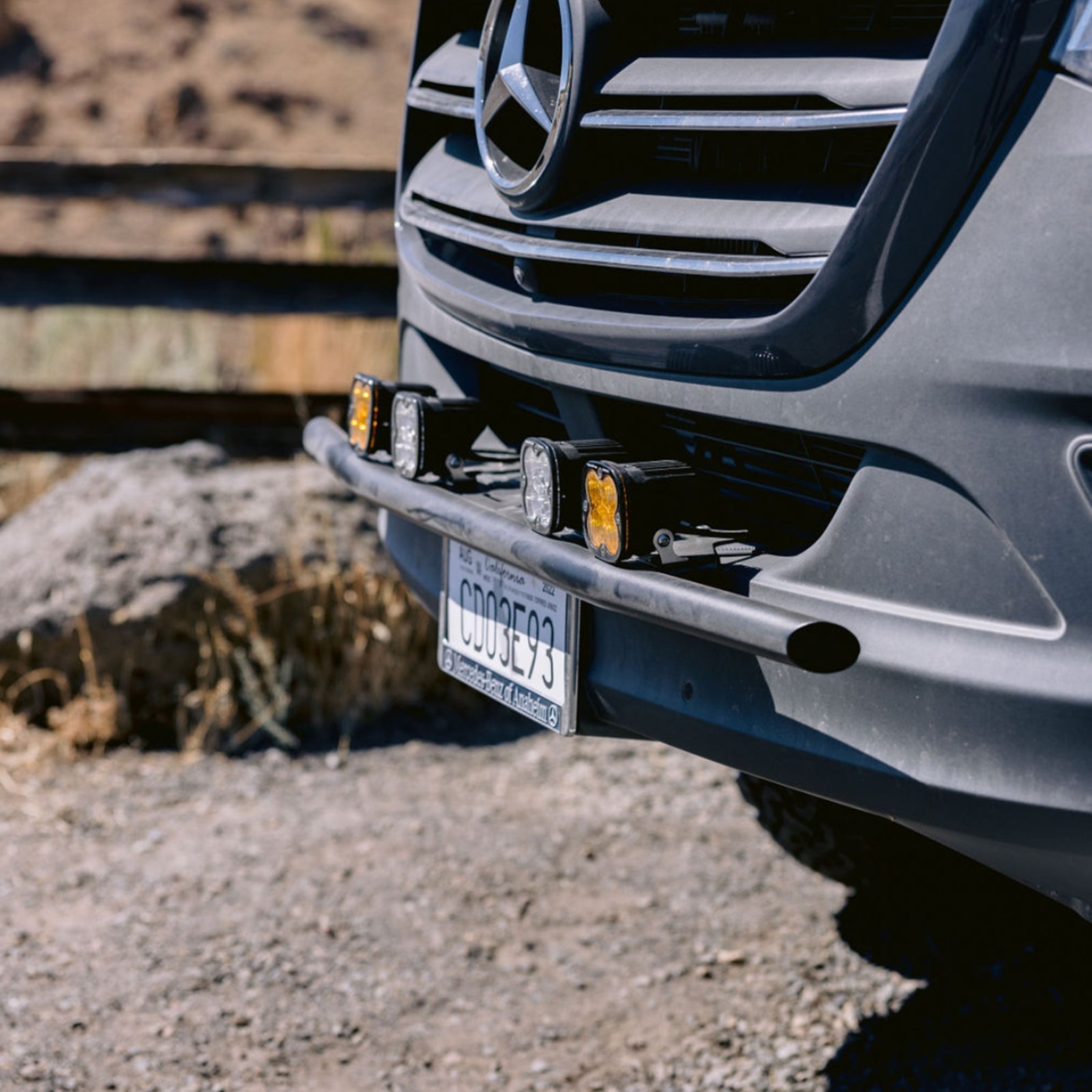 Sprinter Defender Bumper by The Van Mart, showcasing a durable exterior part designed for enhanced van protection.