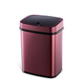 HomePacific 3-gallon stainless steel touchless trash can in burgundy copper with motion sensor, kitchen waste bin with modern design