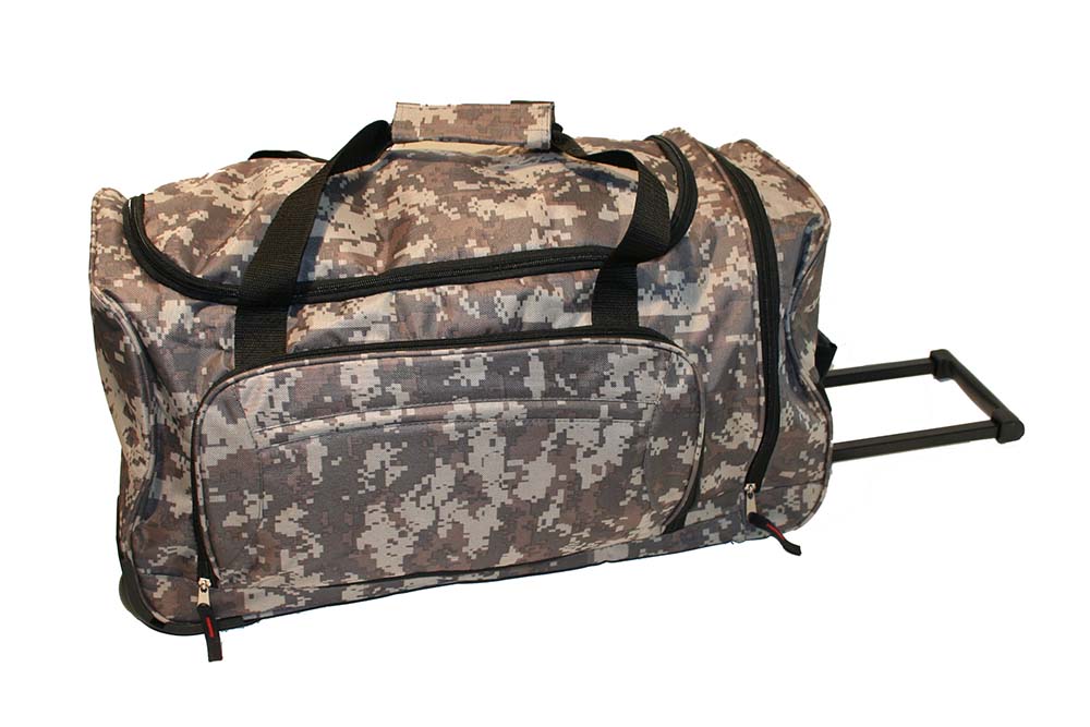 Digital Camo Rolling Wheel Bag with Telescoping Handle - OVERLANDERS Outfitter