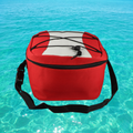 Insulated waterproof cooler bag with a strap, portable soft cooler perfect for outdoor activities and keeping drinks cold.