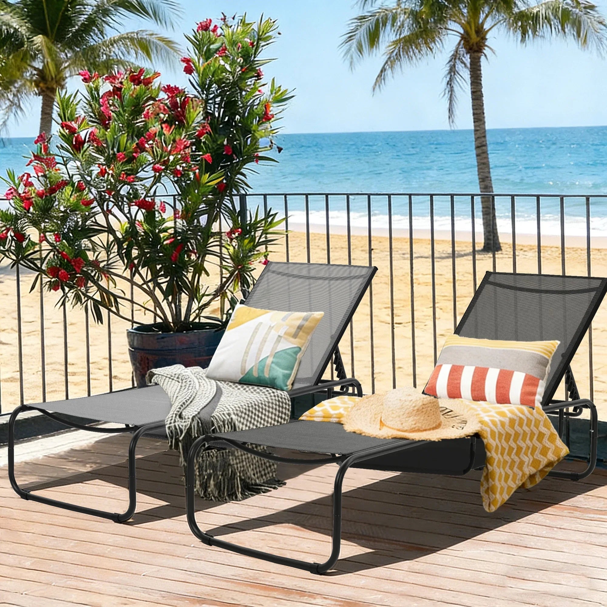Ainfox 2 pcs Patio Lounge Chair Outdoor, Pool Lounge Chairs - OVERLANDERS Outfitter